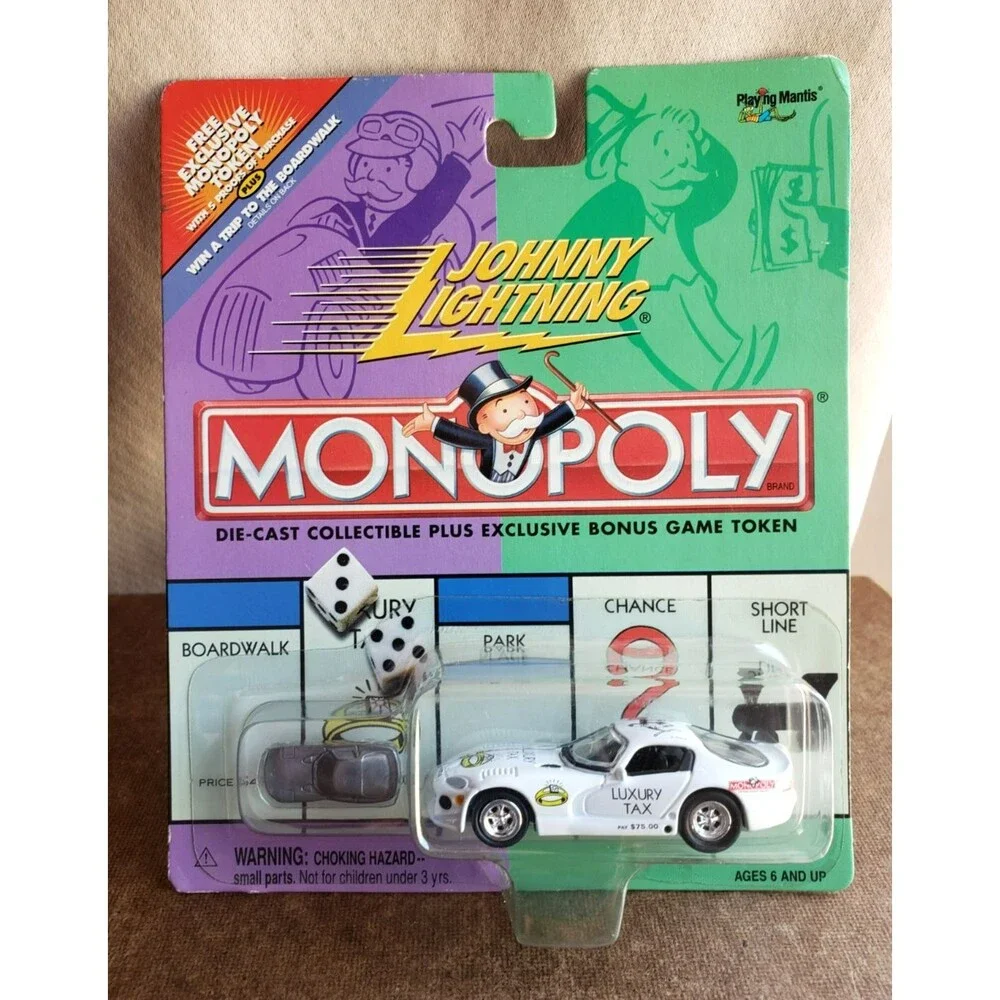 2000 Johnny Lightning LUXURY TAX DODGE VIPER White MONOPOLY KB TOY EXCLUSIVE 5SP